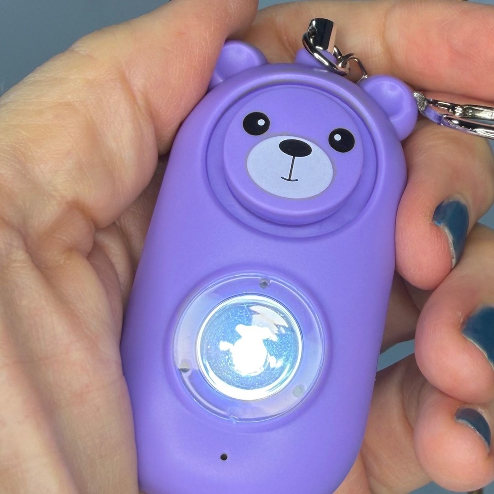 Personal Alarm Flashlight 130dB Rechargeable Looks Like Ordinary Bag Charm - Picture 2 of 16